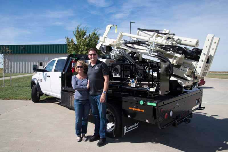 Catherine Byrne and David Reinsma, the husband/wife duo at Trinity Drilling in Santa Cruz, CA, are ready to leave Kansas with their new Geoprobe® 7800. Catherine grew up in South Africa, and with David’s help, they have been encouraging David’s three grown children to create and find their own dreams!